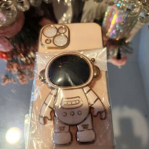 Astronaut Robot Design Phone Case - Pink & Gold NIP 2 PC